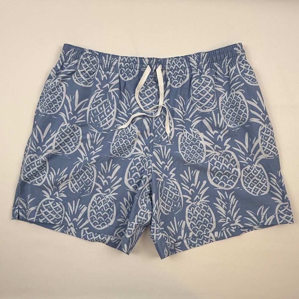 Chubbies Mens Blue Pineapple Print Swim Trunks XL 5.5 Inch Inseam SP25 109202-11